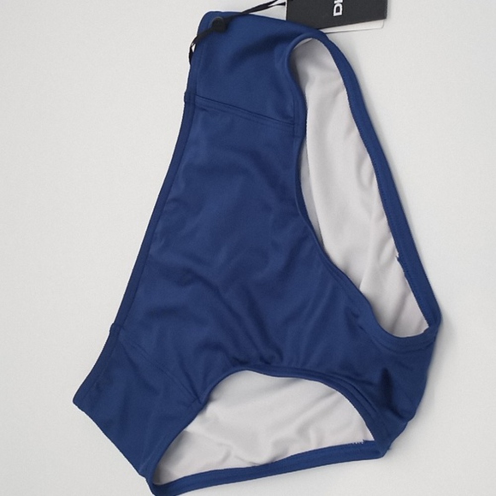 DKNY Seamed High Waist Bikini Swim Bottom Baltic Blue XL